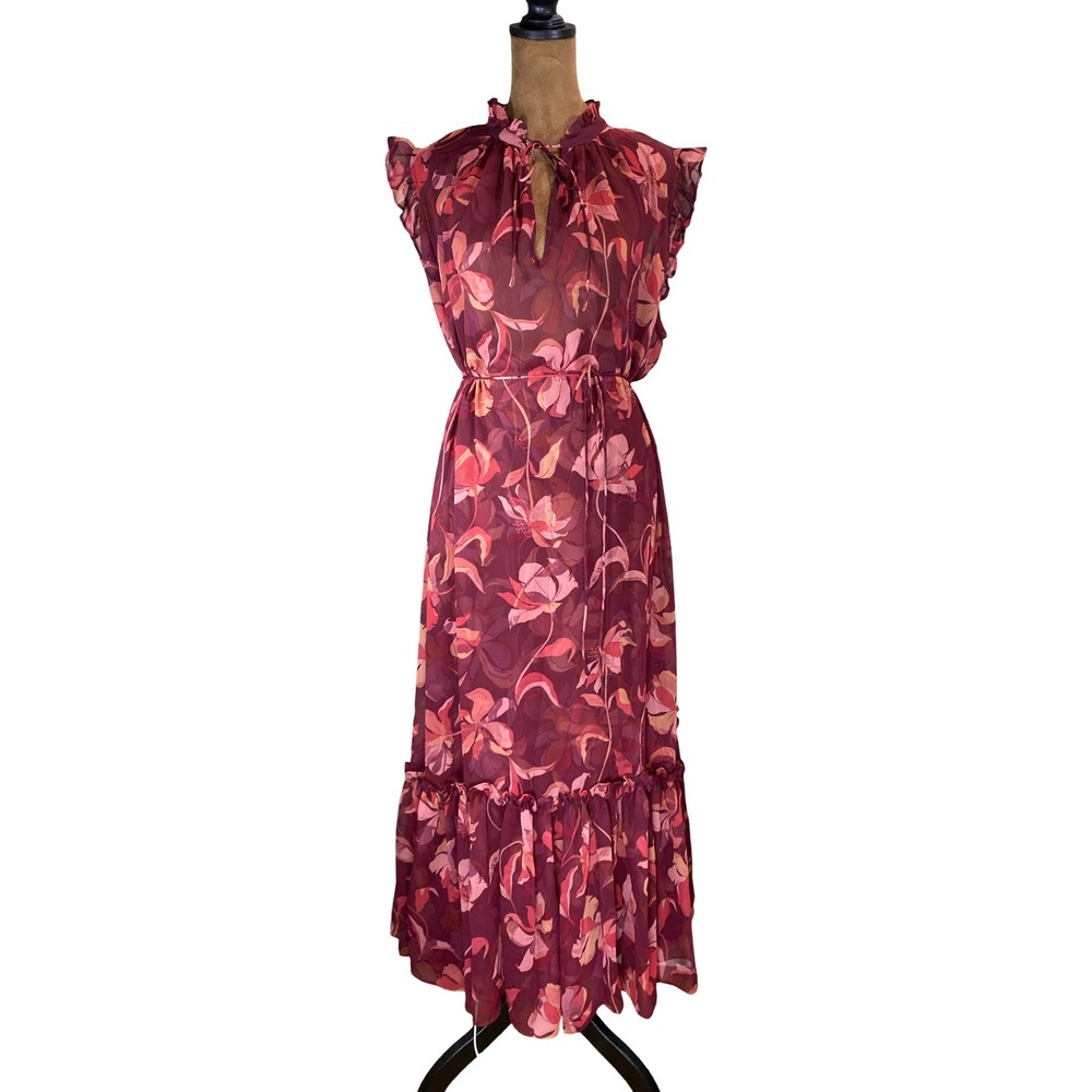 INC International Concepts Maxi Dress Harvest Hues Floral Large NWT Cottage Fall